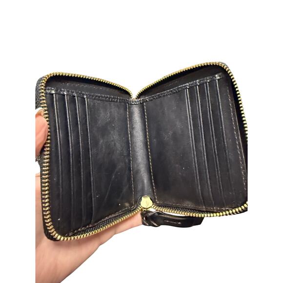 Vintage Dooney & Bourke Black Leather Zip Wallet - Picture 4 of 6